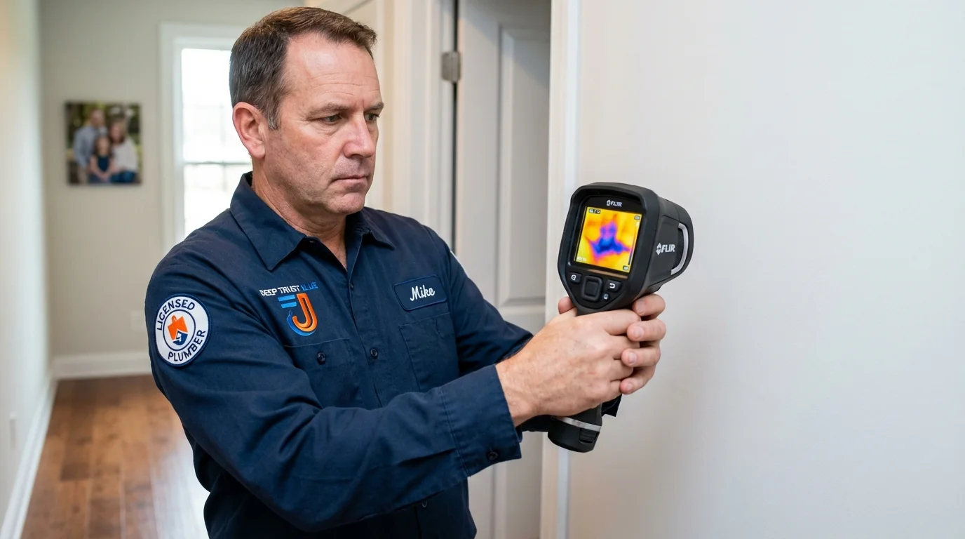 Thermal imaging leak detection by Johns Plumbing LLC in Groves
