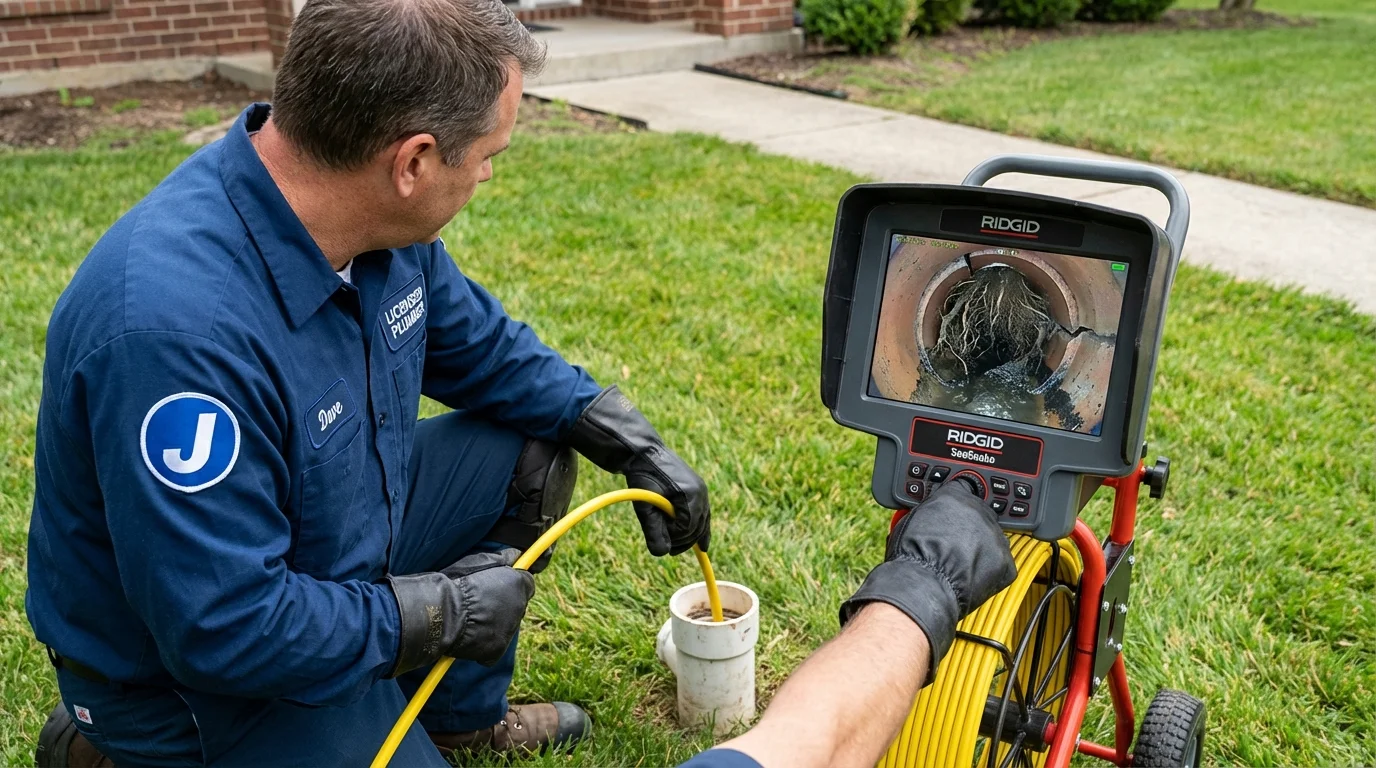 Sewer camera inspection being performed by Johns Plumbing LLC in Groves